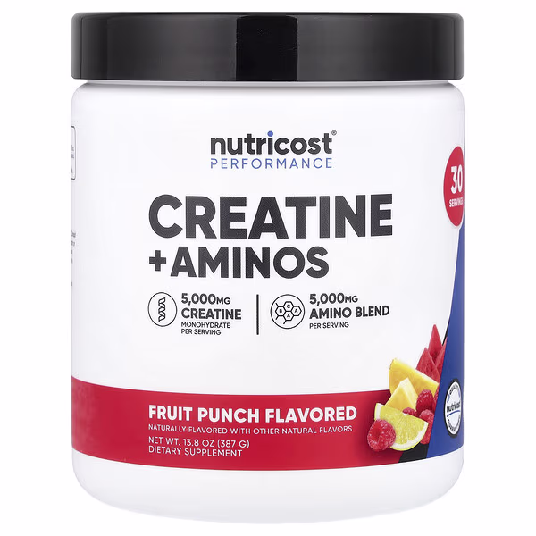 Nutricost, Performance, Creatine + Aminos, Fruit Punch, 13.8 oz (387 g)