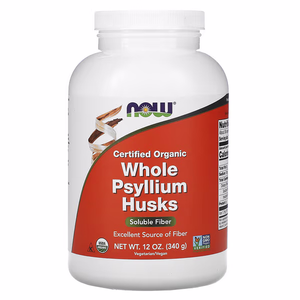 NOW Foods, Certified Organic Whole Psyllium Husks, 12 oz (340 g)