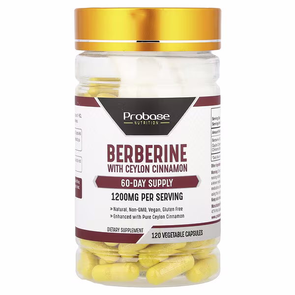Probase Nutrition, Berberine With Ceylon Cinnamon, 120 Vegetable Capsules