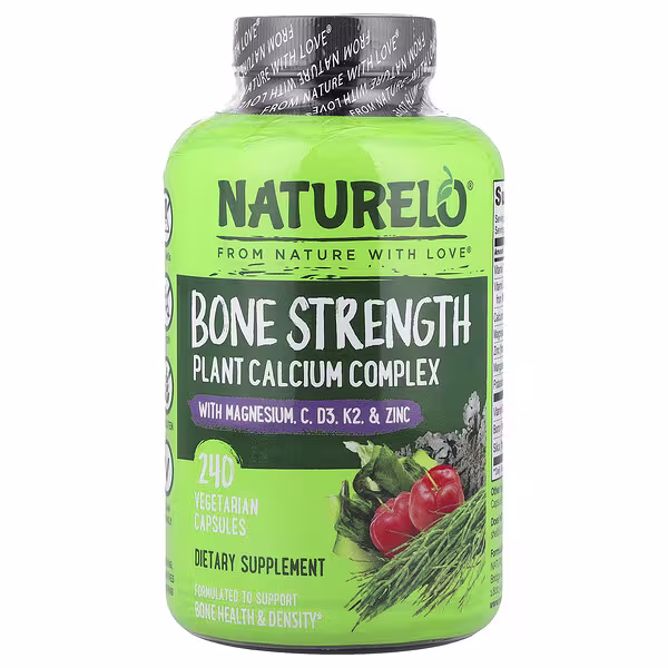 NATURELO, Bone Strength, Plant Calcium Complex, 240 Vegetarian Capsules