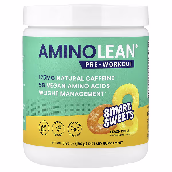 RSP Nutrition, Amino Lean® Pre-Workout, Peach Rings, 6.35 oz (180 g)