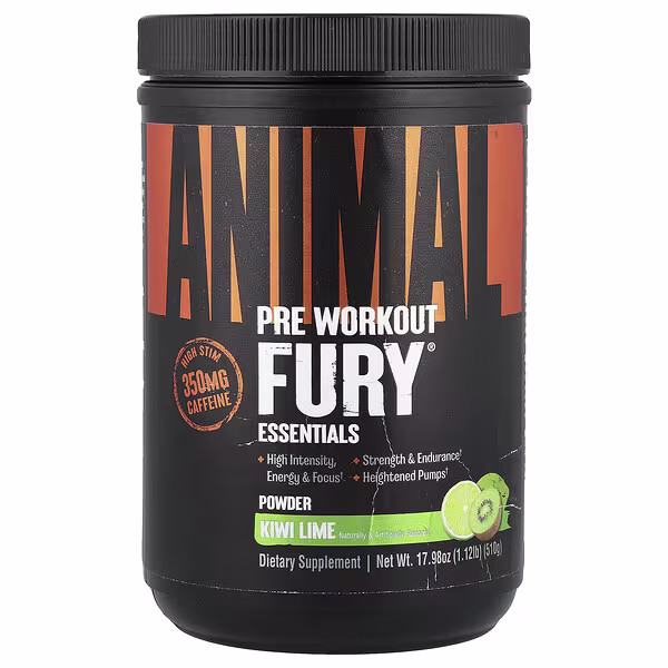 Animal, Fury® Essentials, Pre Workout, Kiwi Lime, 17.98 oz (510 g)