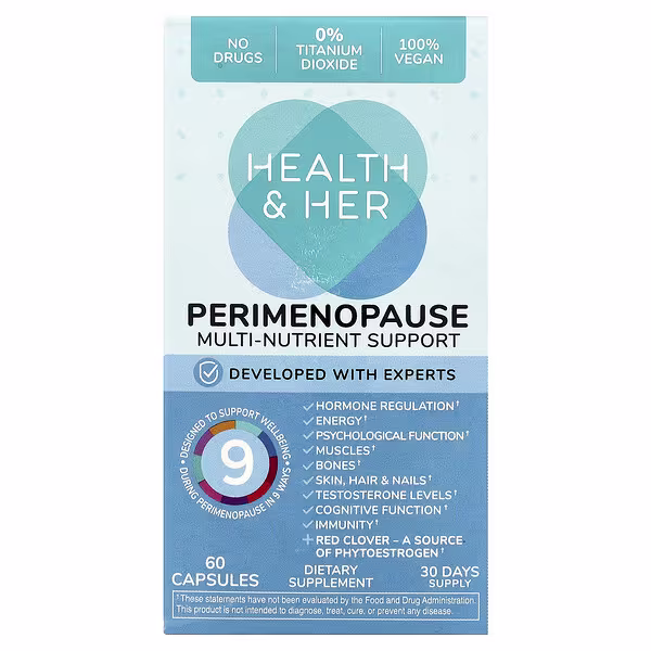 Health and Her, Perimenopause, Multi-Nutrient Support, 60 Capsules