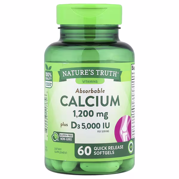 Nature's Truth, Absorbable Calcium Plus D3, 60 Quick Release Softgels