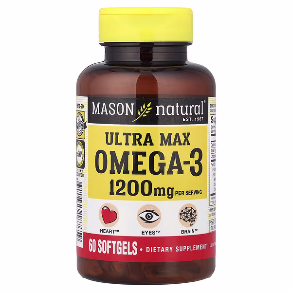 Mason Natural, Ultra Max Omega-3, 60 Softgels (600 mg per Softgel)