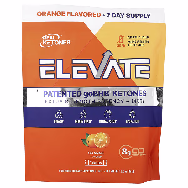 Real Ketones, Elevate, Orange, 7 Packets, 0.43 oz (12.3 g) Each