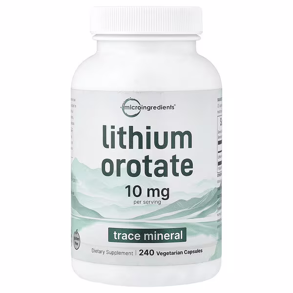 Micro Ingredients, Lithium Orotate, 240 Vegetarian Capsule (5 mg per Capsule)