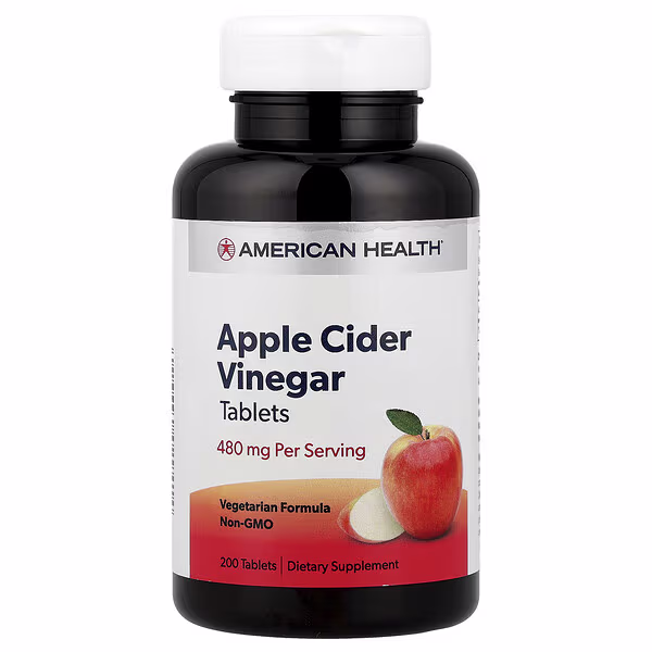 American Health, Apple Cider Vinegar, 200 Tablets (240 mg per Tablet)