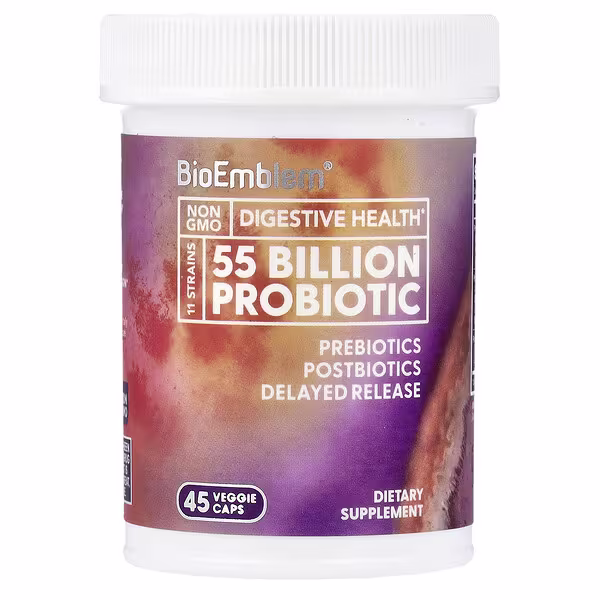 BioEmblem, 55 Billion Probiotic, 45 Veggie Caps
