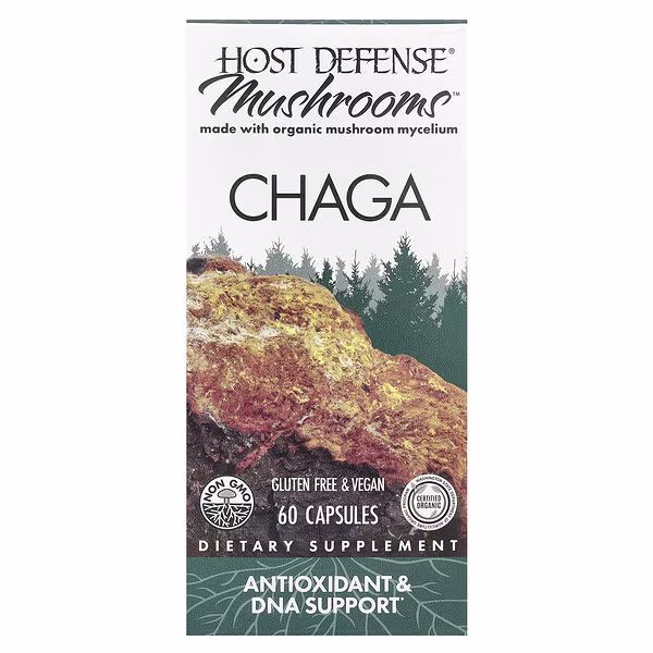 Host Defense, Mushrooms™, Chaga, 60 Capsules (0.5 g per Capsule)
