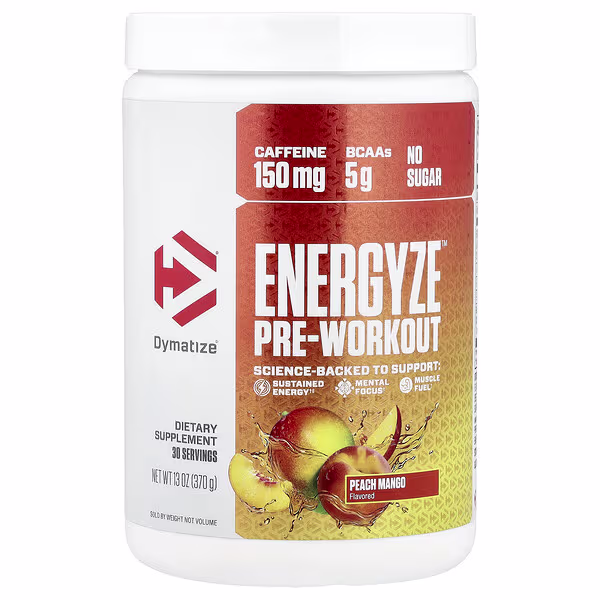 Dymatize, Energyze™ Pre-Workout, Peach Mango, 13 oz (370 g)