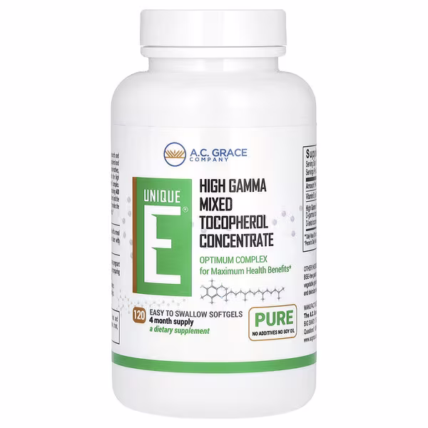 A.C. Grace Company, Unique E, High Gamma, Mixed Tocopherol Concentrate, 120 Softgels