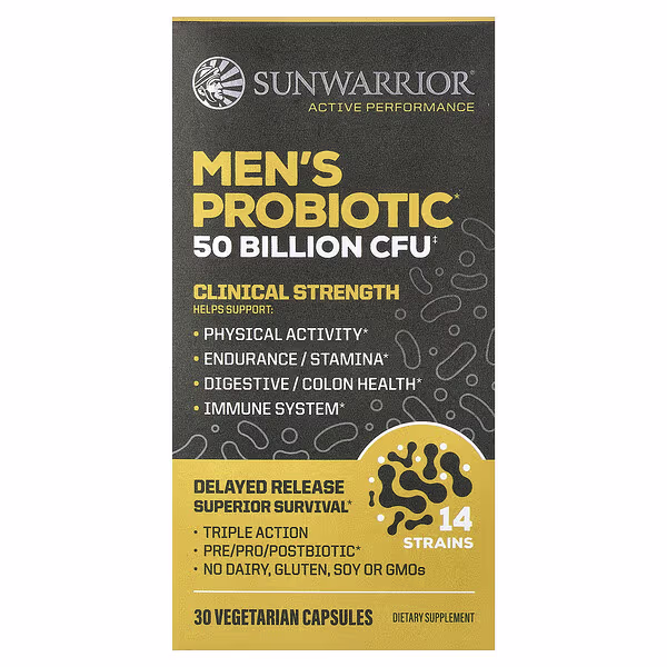 Sunwarrior, Men's Probiotic, 30 Vegetarian Capsules
