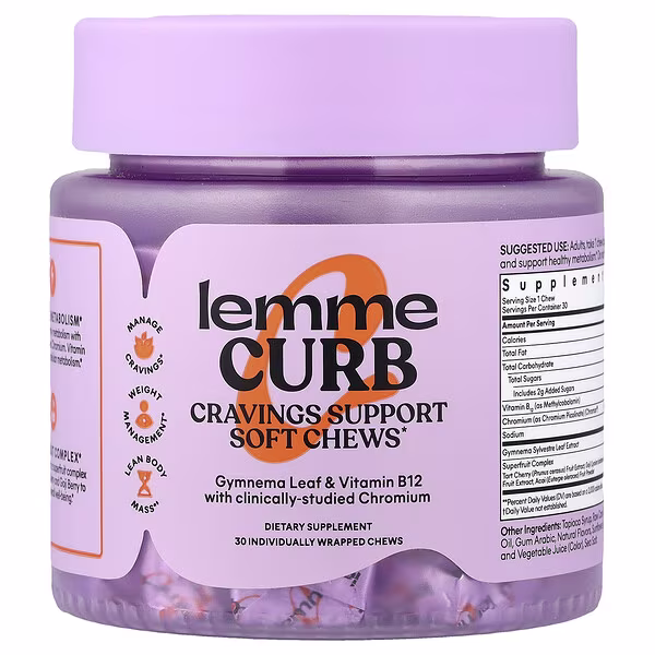 Lemme, Curb, Cravings Support, Mixed Fruit, 30 Individually Wrapped Chews
