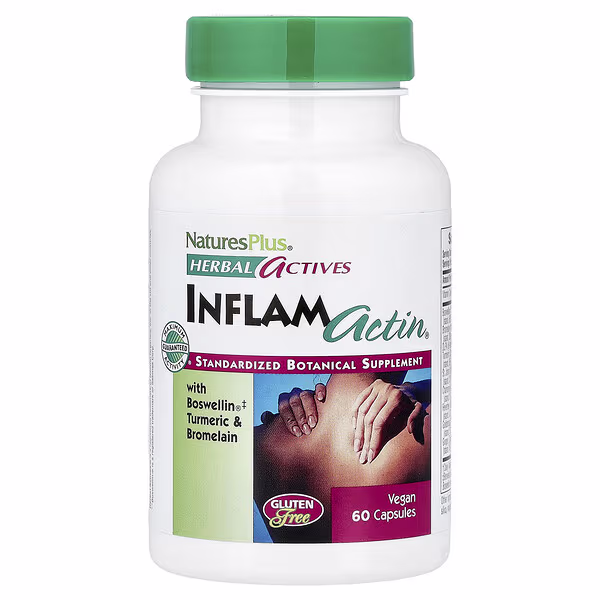 NaturesPlus, Herbal Actives, InflamActin®, 60 Vegan Capsules