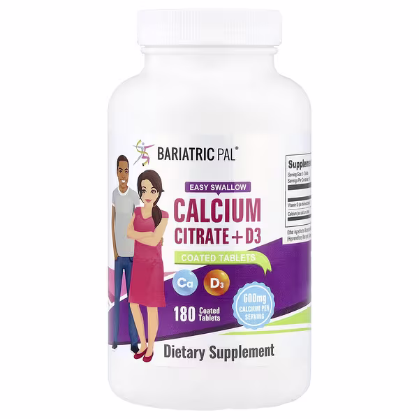 BariatricPal, Calcium Citrate + D3, 180 Coated Tablets