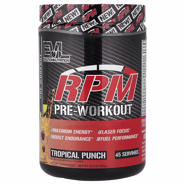 EVLution Nutrition, RPM Pre-Workout, Tropical Punch, 12.4 oz (351 g)