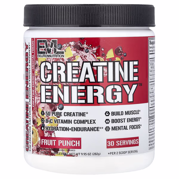 EVLution Nutrition, Creatine Energy™, Fruit Punch, 9.95 oz (282 g)