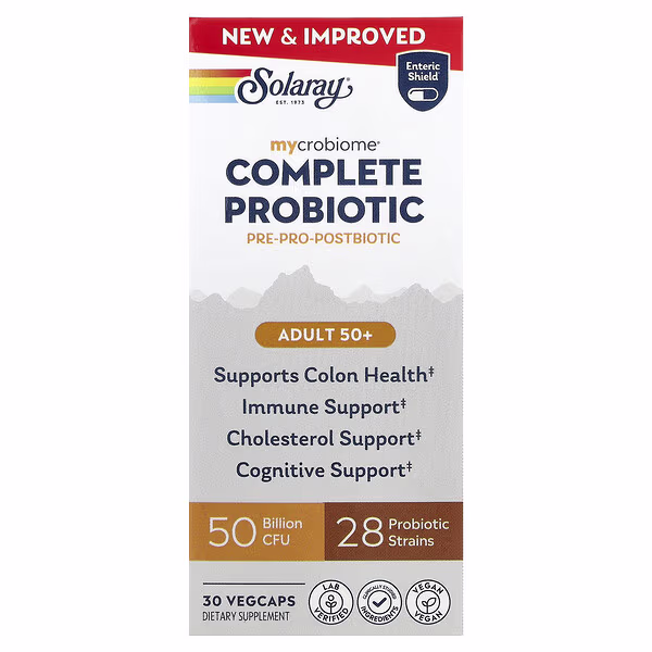 Solaray, Mycrobiome®, Complete Probiotic, Adult 50+, 30 VegCaps