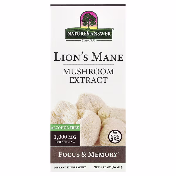 Nature's Answer, Lion's Mane, Mushroom Extract, Alcohol Free, 1 fl oz (30 ml)