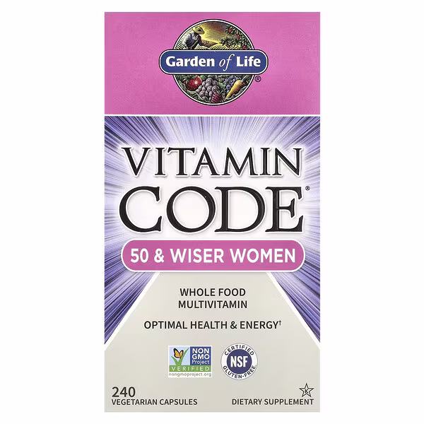 Garden of Life, Vitamin Code®, Whole Food Multivitamin for Women, 50 +, 240 Vegetarian Capsules