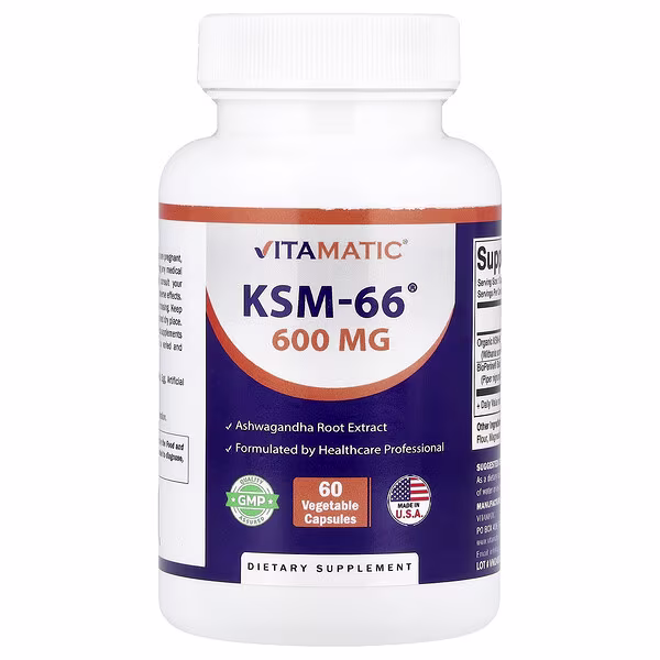 Vitamatic, KSM-66®, 60 Vegetable Capsules
