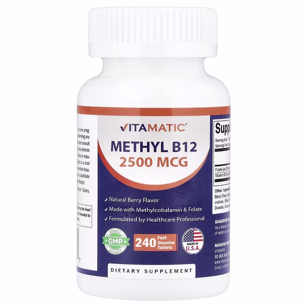 Vitamatic, Methyl B12, Natural Berry, 240 Fast Dissolve Tablets