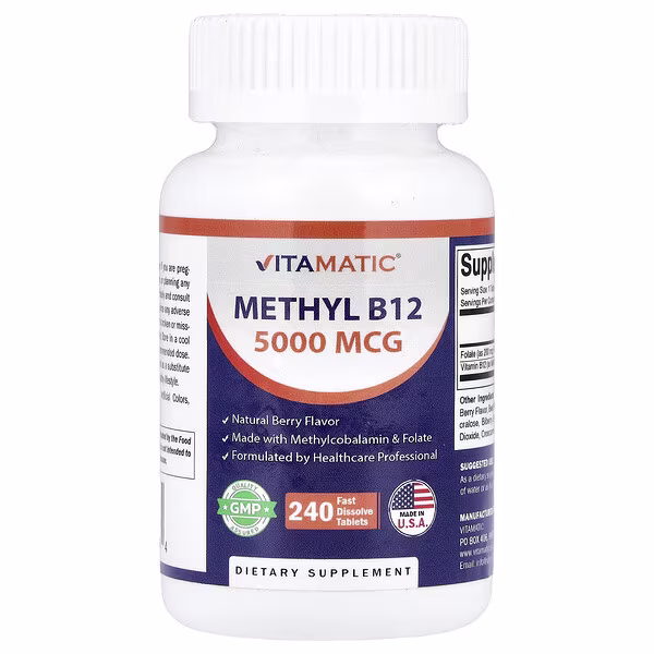 Vitamatic, Methyl B12, Natural Berry, 240 Fast Dissolve Tablets