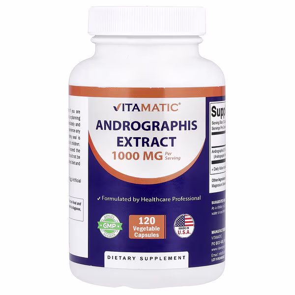 Vitamatic, Andrographis Extract, 120 Vegetable Capsules (500 mg per Capsule)