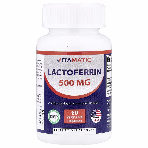 Vitamatic, Lactoferrin, 500 mg, 60 Vegetable Capsules