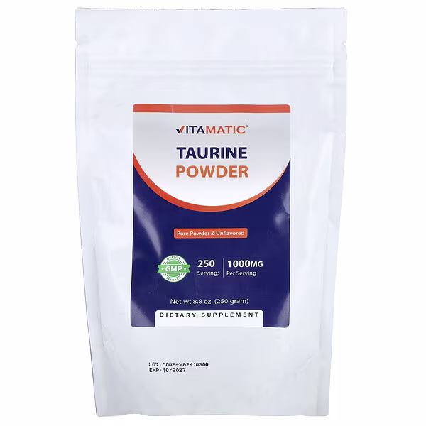 Vitamatic, Taurine Powder, Unflavored, 8.8 oz (250 g)