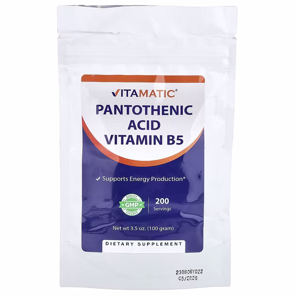 Vitamatic, Pantothenic Acid Vitamin B5, 3.5 oz (100 g)