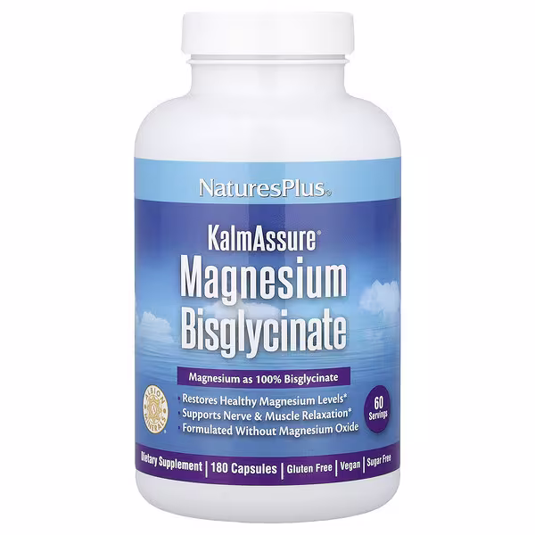 NaturesPlus, KalmAssure® Magnesium Bisglycinate, 180 Capsules (70 mg per Capsule)