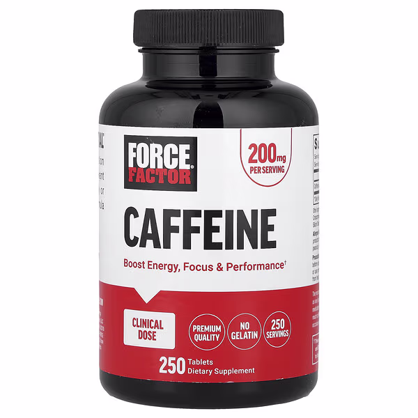 Force Factor, Caffeine, 200 mg, 250 Tablets