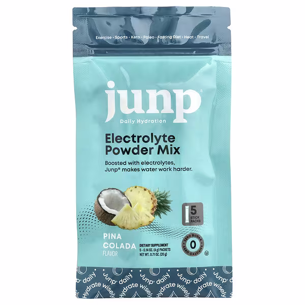 JUNP Hydration, Electrolyte Powder Mix, Pina Colada, 5 Stick Packs, 0.14 oz (4 g) Each