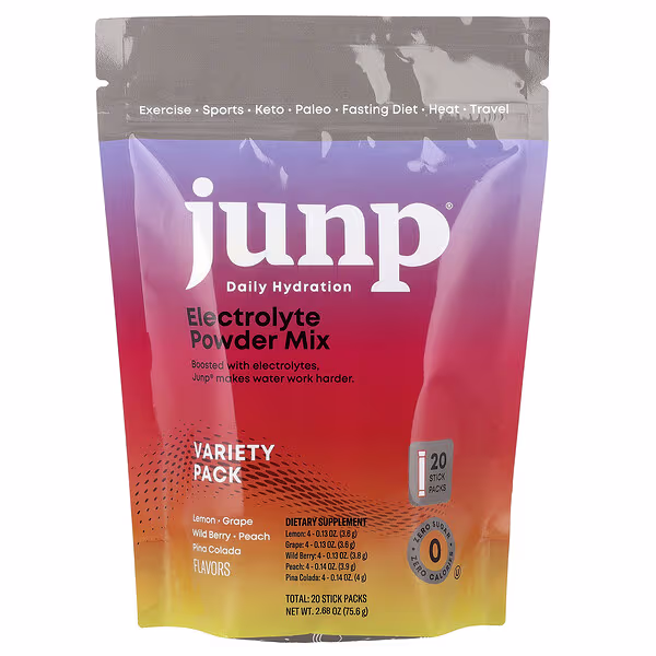 JUNP Hydration, Electrolyte Powder Mix, Variety Pack , 20 Stick Packs, 2.68 oz (75.6 g)