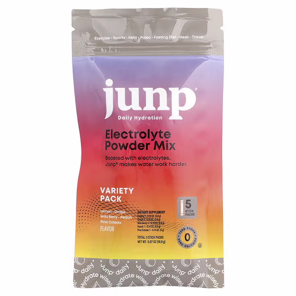 JUNP Hydration, Electrolyte Powder Mix, Variety Pack, 5 Stick Packs, 0.67 oz (18.9 g)