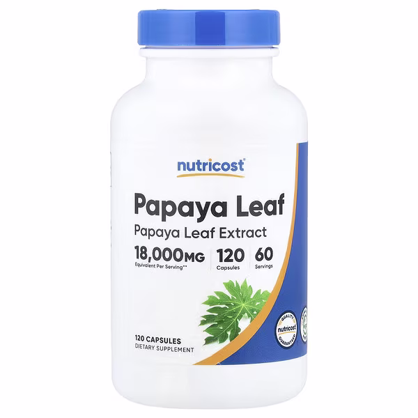 Nutricost, Papaya Leaf, 120 Capsules (600 mg per Capsule)