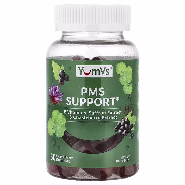 YumVs, PMS Suport Gummies, Natural, 60 Gummies