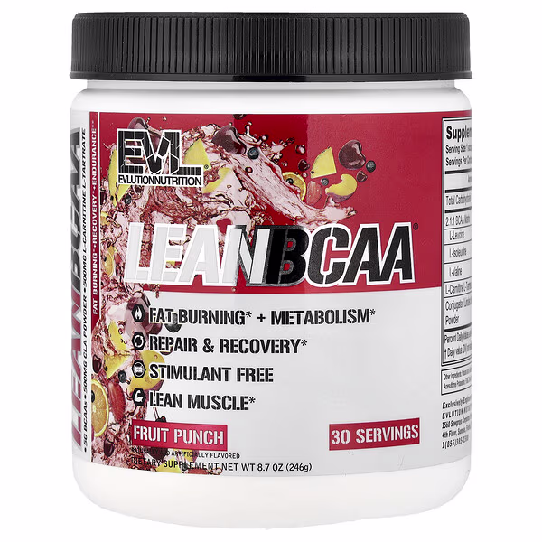 EVLution Nutrition, Lean BCAA®, Fruit Punch, 8.7 oz (246 g)