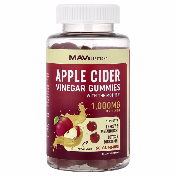 MAV Nutrition, Apple Cider Vinegar Gummies With The Mother, Apple, 60 Gummies