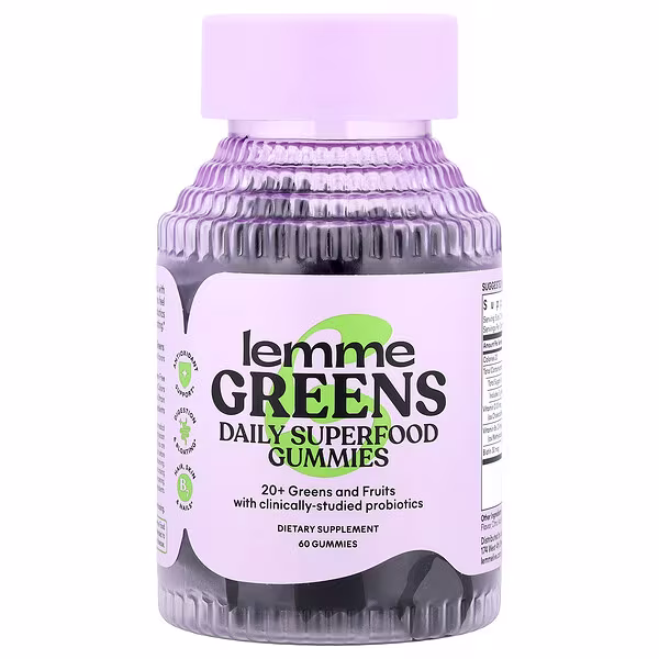 Lemme, Greens, Daily Superfood Gummies, Berries & Greens, 60 Gummies