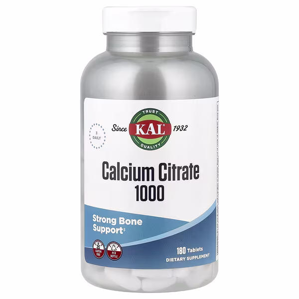 KAL, Calcium Citrate 1000, 180 Tablets (333 mg per Tablet)