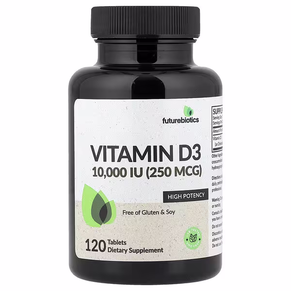 Futurebiotics, Vitamin D3, 250 mcg (10,000 IU), 120 Tablets