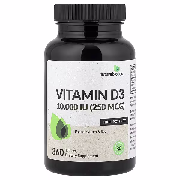 Futurebiotics, Vitamin D3, 250 mcg (10,000 IU), 360 Tablets