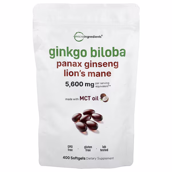 Micro Ingredients, Ginkgo Biloba, Panax Ginseng, Lion's Mane, 400 Softgels