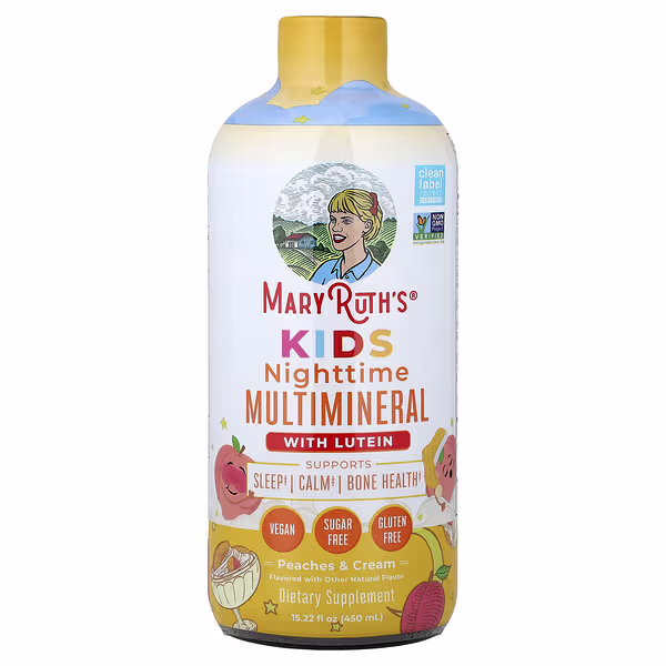 MaryRuth's, Kids, Nighttime Multivitamin With Lutein, Peaches & Cream, 15.22 fl oz (450 ml)