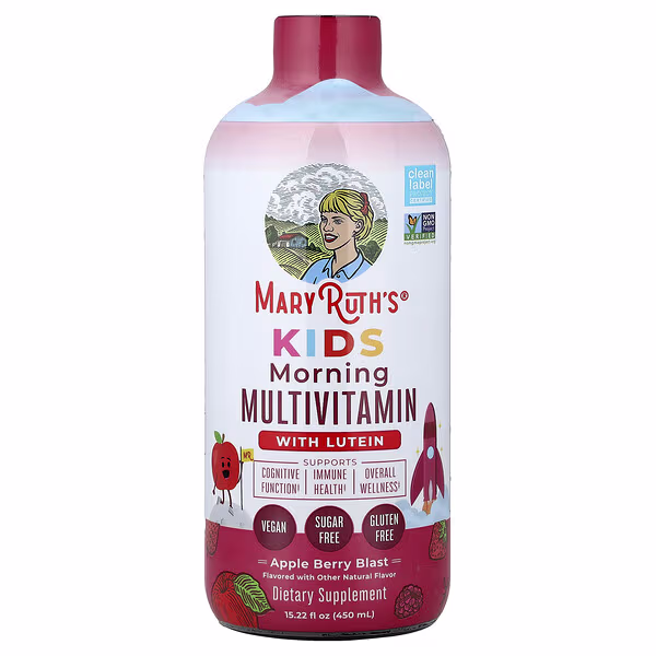 MaryRuth's, Kids, Morning Multivitamin With Lutein, Apple Berry Blast, 15.22 fl oz (450 ml)