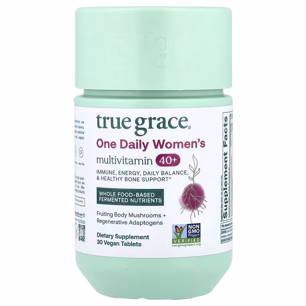 True Grace, One Daily Women's Multivitamin 40+, 30 Vegan Tablets