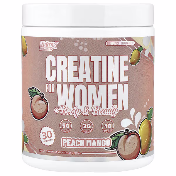 Nutrex Research, Creatine for Women + Booty & Beauty, Peach Mango, 11.11 oz (314.98 g)